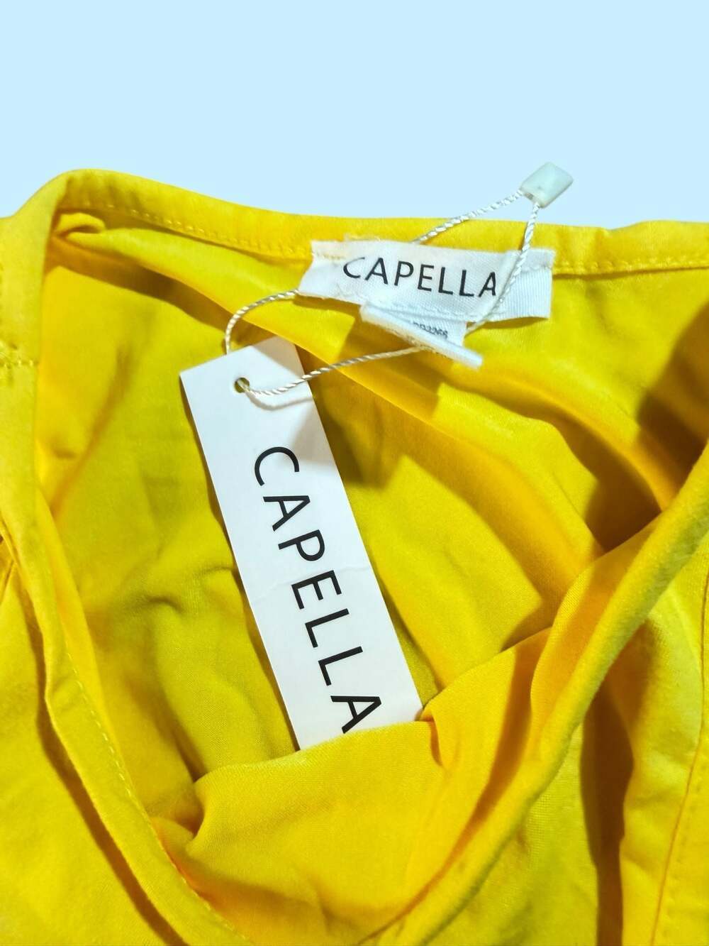 Capella Yellow Ruched Side Knot Sleeveless Maxi Dress Size Small - Picture 3 of 8